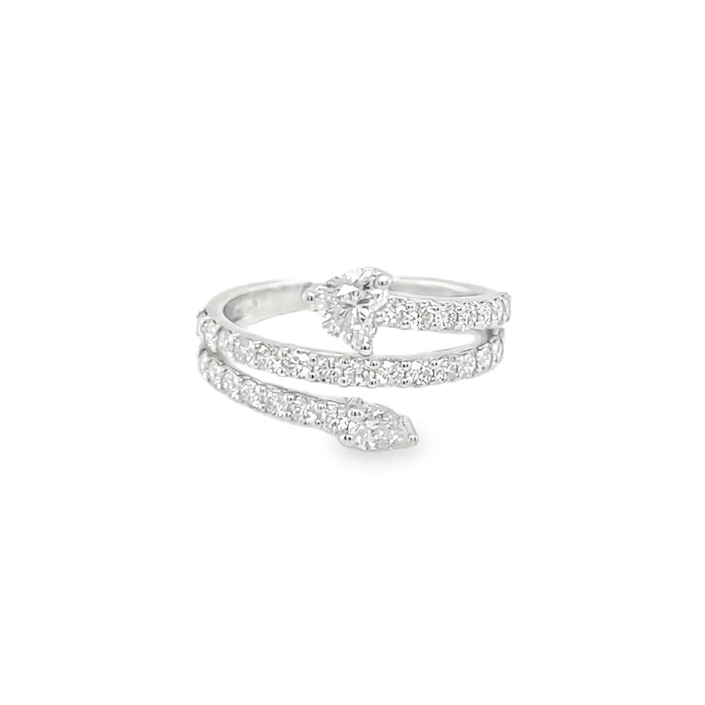 Anello Fili con Diamanti a Goccia e Cuore