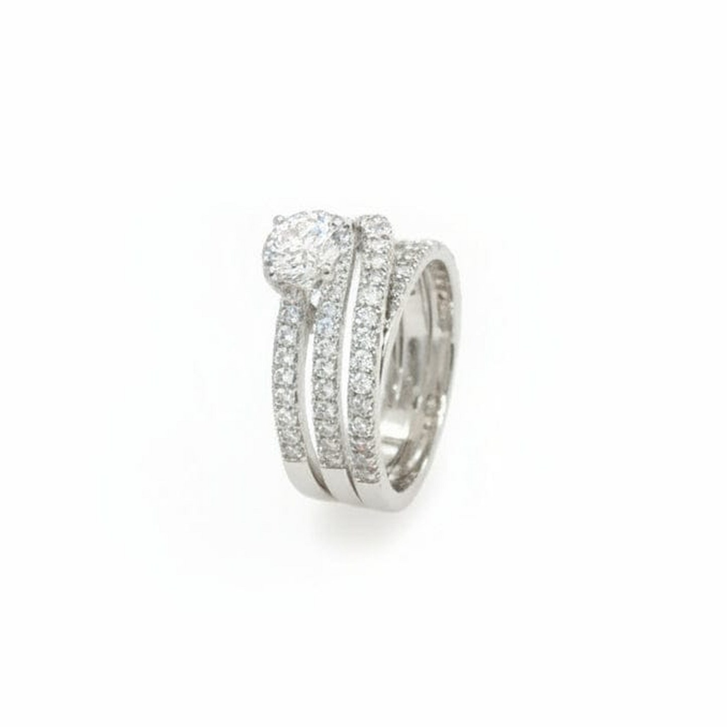 Anello Fili con Diamante a Goccia