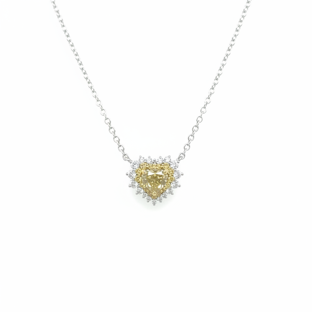 Collana con Diamante Cuore Fancy