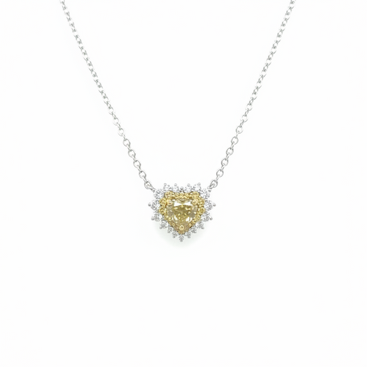 Collana con Diamante Cuore Fancy
